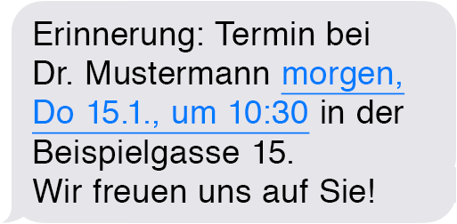Terminerinnerung per SMS Text